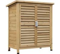 Outsunny Armoire de Jardin abri Jardin Remise pour Outils sur Pied dim. 87L x 46,5l x 96,5H cm étagère Portes persiennes Toit bitumé Jaune