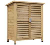 Armoire De Jardin Abri Jardin Remise Pour Outils Sur Pied Dim. 87l X 46l X 96h Cm Étagère Portes Persiennes Toit Bitumé Bois Sapin Autoclave Vert Vert