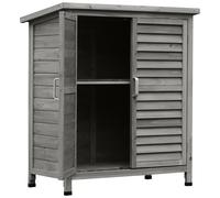 Armoire De Jardin Abri Jardin Remise Pour Outils Sur Pied Dim. 87l X 46l X 96h Cm Étagère Portes Persiennes Toit Bitumé Bois Sapin Autoclave Gris