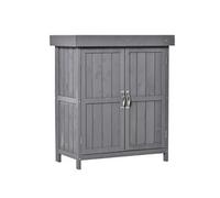 Outsunny Armoire de Jardin sur Pied Double Porte étagère et Toit bitumé relevable dim. 74L x 43l x 88H cm Bois Massif de Sapin