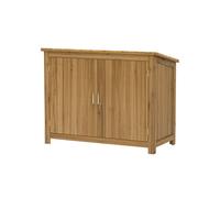 Armoire de jardin en bois extérieur - Outsunny - toit incliné, 2 étagères et 2 portes - 110 x 50 x 85 cm - marron