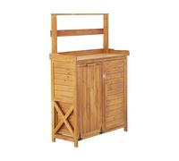 Armoire de Jardin en Bois avec Poubelle intégrée Lou - Marron