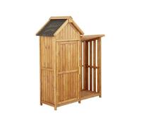 Armoire de Jardin en Bois avec Range-bûches Noé - 136 x 57 x 170 cm - Marron