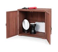 CostwayArmoire de Rangement en Bois de Sapin avec 2 Portes Magnétiques et Poignées de Porte pour Jardin Patio Arrière-cour Marron
