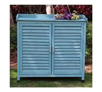 Armoire de jardin en bois - Étagère à chaussures étanche et résistante au soleil pour jardin, balcon, allée - Casier de rangement d'outils durable