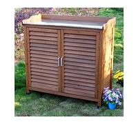 Armoire de jardin en bois - Étagère à chaussures étanche et résistante au soleil pour jardin, balcon, allée - Casier de rangement d'outils durable