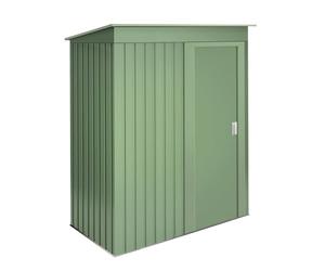 Armoire de Jardin métallique 1,39m2 Neat Green - 86x162x181cm - Porte coulissante - Toit incliné - Couleur Vert - Abri de Jardin extérieur