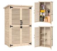 Armoire de jardin Outsunny Bois de sapin 75x50x118cm Bois naturel