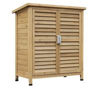 Outsunny Armoire de Jardin abri Jardin Remise pour Outils sur Pied dim. 87L x 46,5l x 96,5H cm étagère Portes persiennes Toit bitumé Jaune