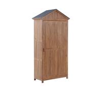 Armoire de Jardin Remise à Outils en Bois d'Acacia Résistant et Acier Inox Solution de Rangement Optimale pour Chaque Espace Extérieur Beliani