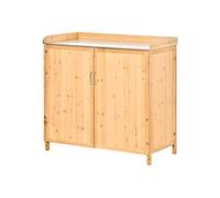 Outsunny Table de rempotage jardinage – plan de travail et placard 2 niveaux