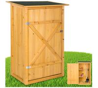 Armoire de jardin - TECTAKE - Abri TAMAN en Bois 2 Etagères avec Fermeture à verrou 75 cm x 56 cm x 118 cm - Marron