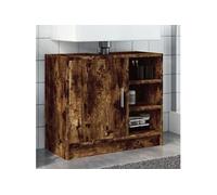 Vidaxl Armoire De Lavabo Chêne Fumé 63x29x55 Cm Bois D'ingénierie Marron