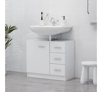Armoire de Lavabo Chêne Fumé 63x30x54 cm Bois d'Ingénierie Rangement vidaXL