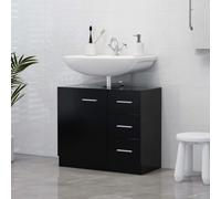 Armoire de Lavabo Chêne Fumé 63x30x54 cm Bois d'Ingénierie Rangement vidaXL