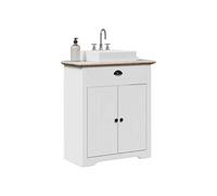 vidaXL Armoire de lavabo de salle de bain BODO blanc marron 70x35x80cm