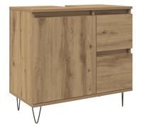 Armoire de lavabo de salle de bain chêne artisanal 65x33x60 cm