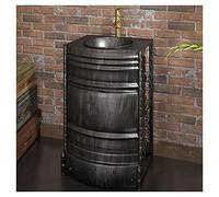 Armoire de lavabo Moderne avec Robinet et évacuation Meuble de Salle de Bain sur Pied de Style Industriel Meuble de Salle de Bain de Style Industriel 20,8 x 17,7 x 32,2 po, Bronze, avec Miroir (Arge