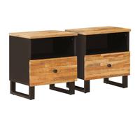 Armoire de lit avec tiroir Marron Bois de mangue massif compacte Meuble vidaXL v