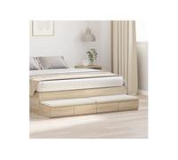 vidaXL Tiroir de lit Chêne Sonoma 140 x 36,5 x 16,5 cm – Ouverture Push, Rangement généreux