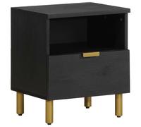 Armoire de lit Noir Bois d'ingénierie Table chevet Support chambre Nuit vidaXL v