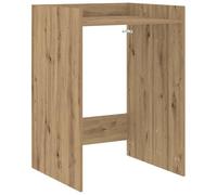 Armoire de machine à laver artisanale en chêne 67,5 x 62 x 97 cm avec espace de rangement et compartiments pour salle de bain et couloir, design moderne, peu encombrant et durable