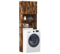 vidaXL Armoire de machine à laver en chêne fumé – 64 x 24 x 190 cm – Bois d'ingénierie