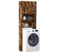 vidaXL Armoire de machine à laver en chêne fumé - 64 x 24 x 190 cm - En bois d'ingénierie - Salle de bain/buanderie sur machine à laver/toilettes