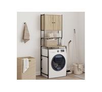 Armoire de Machine à Laver - VIDAXL - Chêne Sonoma - 2 Étagères - 2 Compartiments - Bois d'Ingénierie