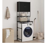 Armoire de machine à laver - VIDAXL - 68x48,5x194 cm - Noir - Bois d'ingénierie - Montage facile