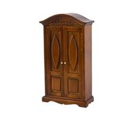Armoire de maison de poupée antique en bois échelle 1/12 miniature placard double porte vitrine utilisation pour maisons de poupée accessoires de collection