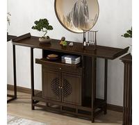 Armoire de méditation personnelle - Support d'autel en bois pour statue de Bouddha - Décoration de salle de prière - 100 x 108 cm - Marron - Idéal pour la pratique spirituelle et la sérénité