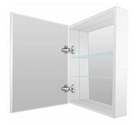 Armoire de pharmacie à double miroir noir - Rangement mural en aluminium pour salle de bain avec espace blanc et étagère - Élégant et fonctionnel pour salle de bains moderne