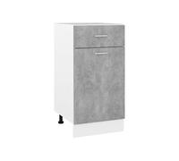 Armoire de Plancher à Tiroir, Armoire de Rangement avec Etagère, Meuble de Cuisine Salle à Manger Maison Intérieur, Gris Béton Bois d'Ingénierie