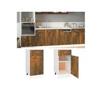 Armoire de plancher à tiroir Chêne fumé 40x46x81,5 cm Bois