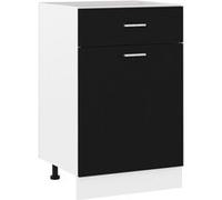 Armoire de plancher à tiroir Noir 50x46x81,5 cm Bois ingénierie Noir G