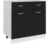 Armoire de plancher à tiroir Noir 80x46x81,5 cm Bois ingénierie Noir G
