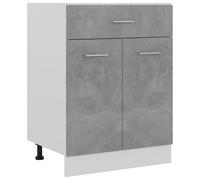 vidaXL Armoire de Plancher à Tiroir, Armoire de Rangement avec Étagère, Meuble de Cuisine Salle à Manger Maison Intérieur, Gris Béton Bois d’Ingénierie Gris G