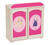 Armoire De Poupée Happy Fee - Roba - Penderie Et Étagère - Bois Naturel / Rose