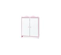Pinolino Armoire de poupée Jasmin en bois – 1 étagère, 1 tringle, 3 cintres – Rose/Blanc, dès 2 ans