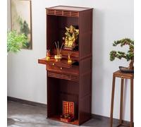 Armoire De Prière Bouddhiste, avec Table De Culte Coulissante Et Rangement, Table D'offrandes sur Piédestal for L'encens Et La Prière, Étagère for Autel.(A,19.7in/50cm)