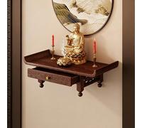 Armoire de prière murale en bois avec panneau de traction rétractable, idéale pour la méditation à la maison, la méditation et l'affichage de rituels spirituels, 60 cm