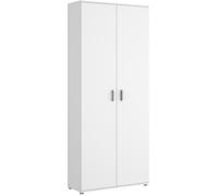 Armoire de rangement 2 portes coloris blanc - Longueur 78 x Profondeur 35 x Hauteur 190 cm