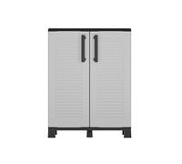 Armoire de rangement 2 portes Gris 68x37x90cm - Polypropylène