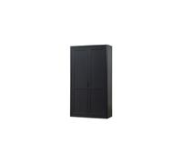 Armoire de rangement 217x120x48 cm pin noir mat GUNNAR