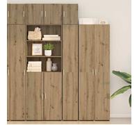 Armoire de rangement 3 pcs - ZENCORE® - Cadre solide - Commode salon/Buffet de Cuisine en bois - Chêne artisanal 30x42,5x225 7380