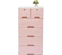 Armoire de rangement, 5 niveaux, 6 tiroirs, rose