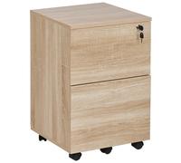 Armoire de Rangement à 2 Tiroirs Caisson de Bureau Bois d'Ingénierie Marron