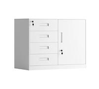 Armoire de rangement à 4 tiroirs verrouillables entièrement assemblée verticale en acier pour la maison, le bureau, l'imprimante, blanc pour une gestion efficace des documents