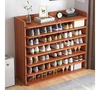 Armoire de rangement à chaussures fine à 6 à 8 niveaux, étagères ouvertes peu encombrantes pour couloirs, peut contenir 6 à 35 paires, assemblage facile, idéale pour dortoirs - Marron, 101,6 cm (L) x